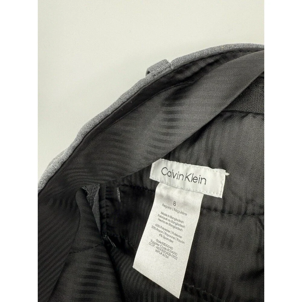 Calvin Klein Boys Gray Pleated‎ Dress Suit Pants Slacks  Size 8 Regular
